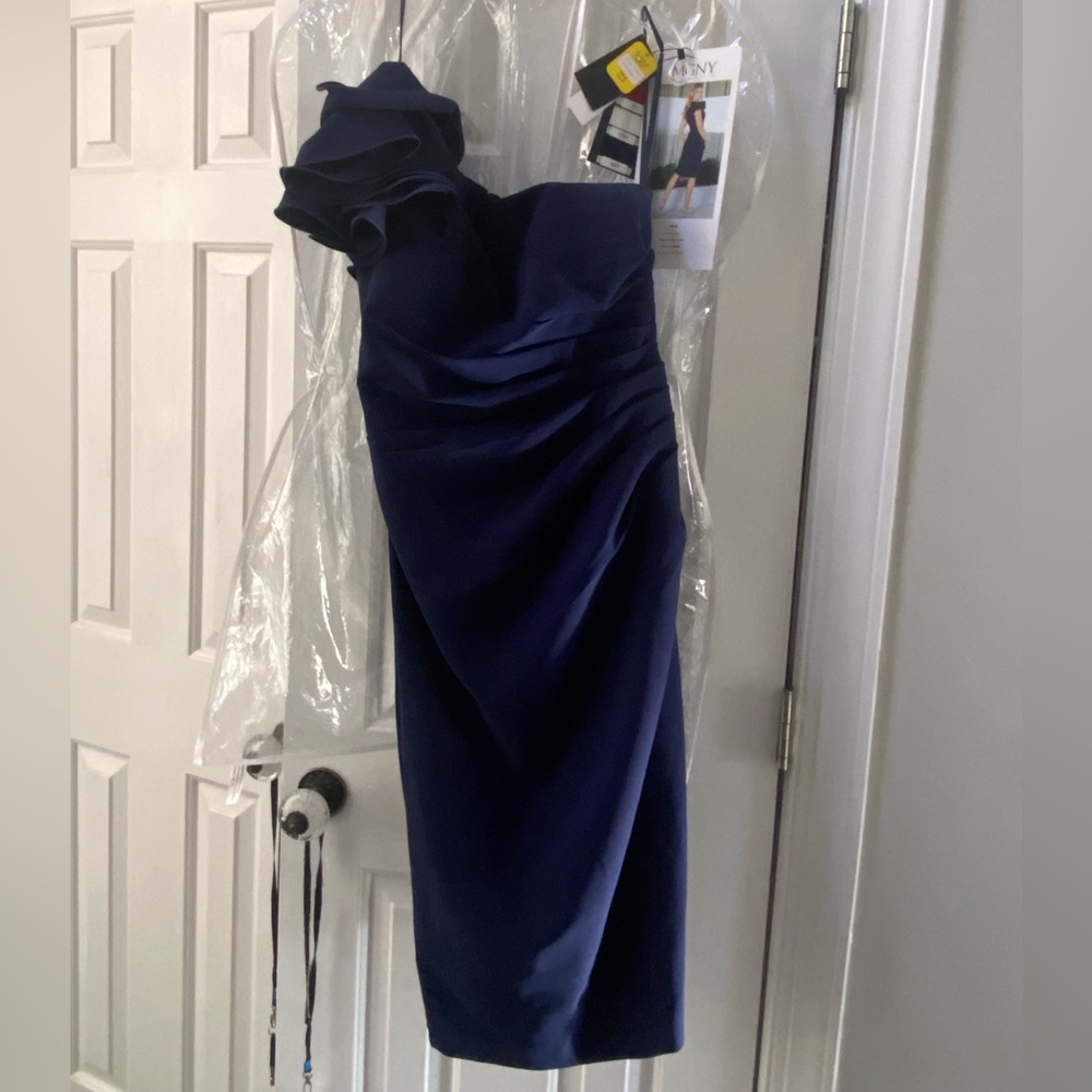 Blue One Shoulder Cocktail Dress